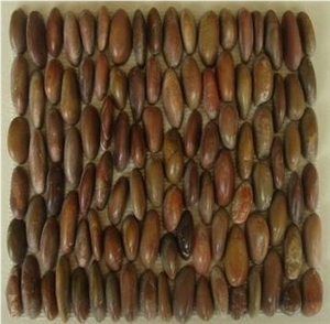 Red Polished Pebble Stone, Ordinary Polished Pebbles, Waxed Red River Pebble, Natural River Aggregates Pebble Walkway