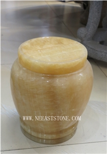 Resin Yellow Jade Urn,Rosin Yellow Jade Funeral Monumental Ash Urns