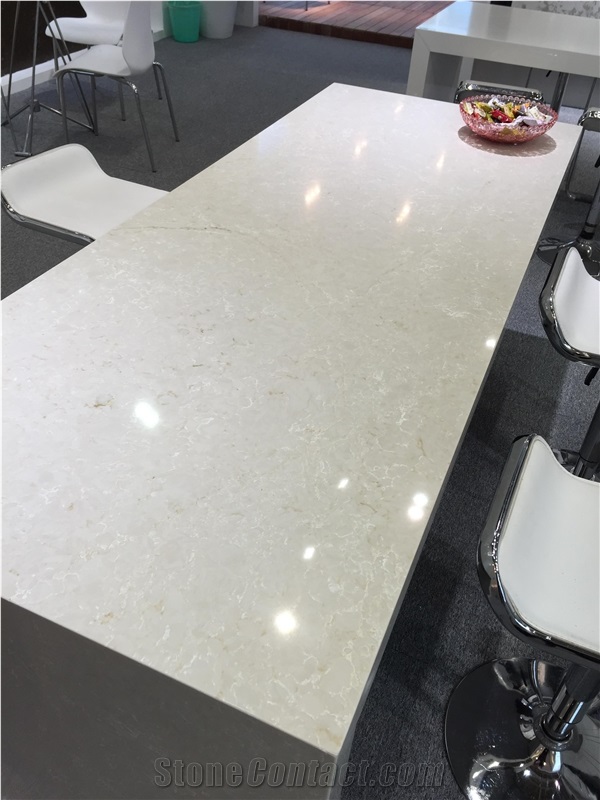 Beige Quartz Stone Countertop/Beige Quartz Kitchen Counter Top/Quartz Countertop