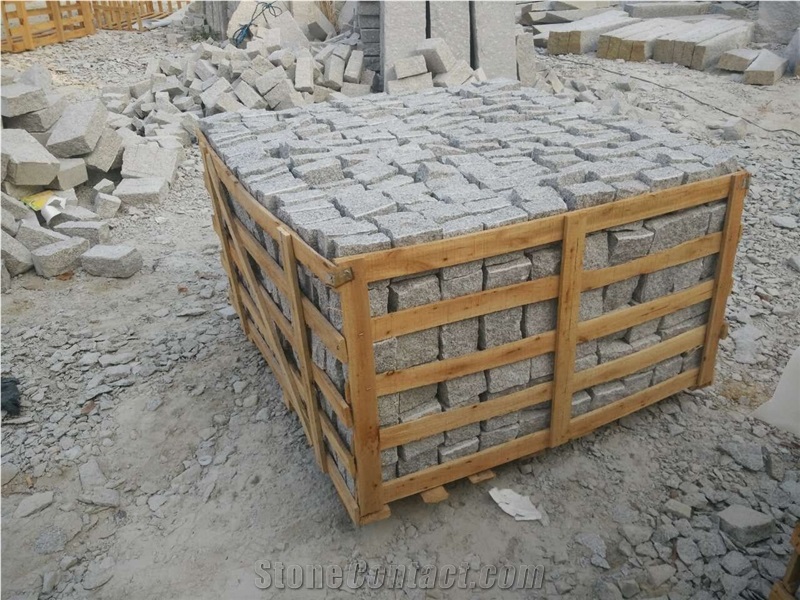G603 Grey Granite Cube Stone & Pavers, Granite Cobble, Granite Natural Split Cobblestone for Exterior Garden Stepping