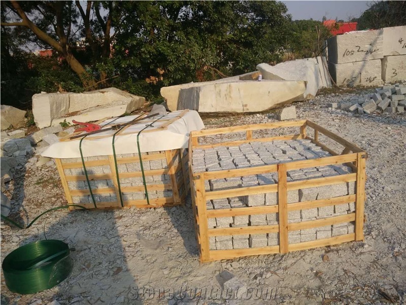 G603 Grey Granite Cube Stone & Pavers, Granite Cobble, Granite Natural Split Cobblestone for Exterior Garden Stepping