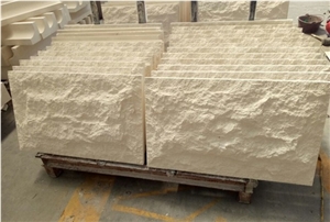 Portugal Beige Limestone Mushroom Stone,Split Face Villa Building Wall Cladding Limestone Wall Tiles Covering