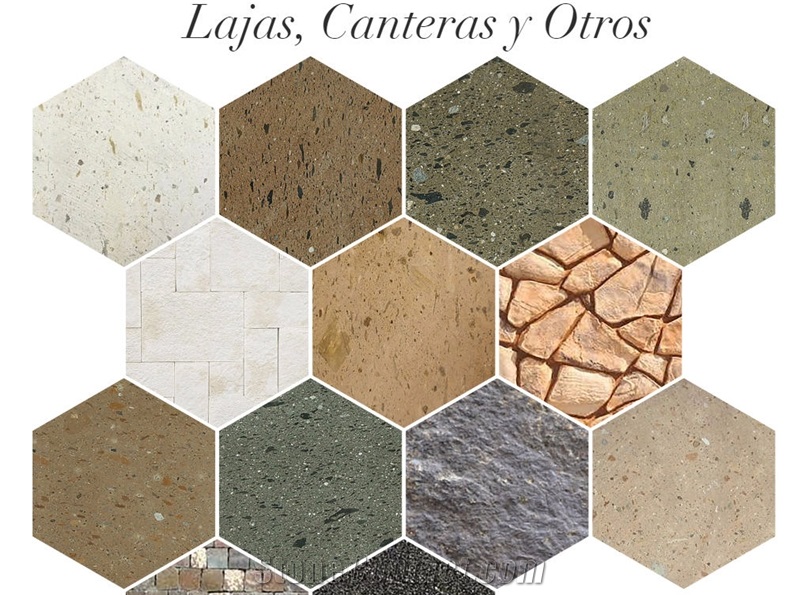 Cantera Rosa Mexicano, Rojo Paraiso Cantera, Blanco Jalisco Cantera, Gris Huichapan