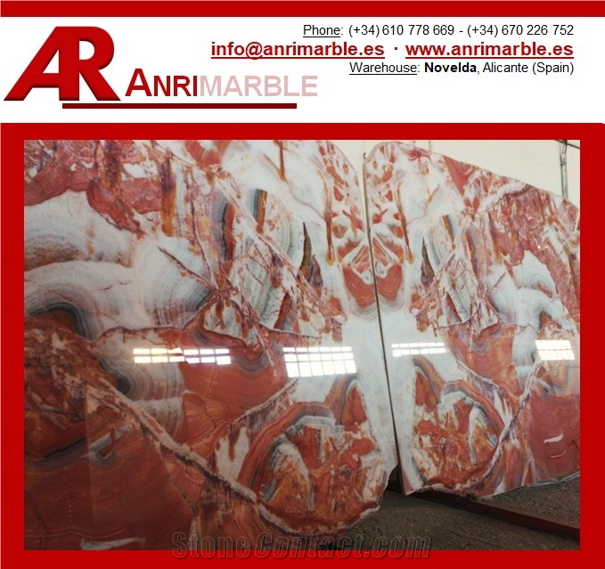 Onyx Multicolour Red Tiles & Slabs