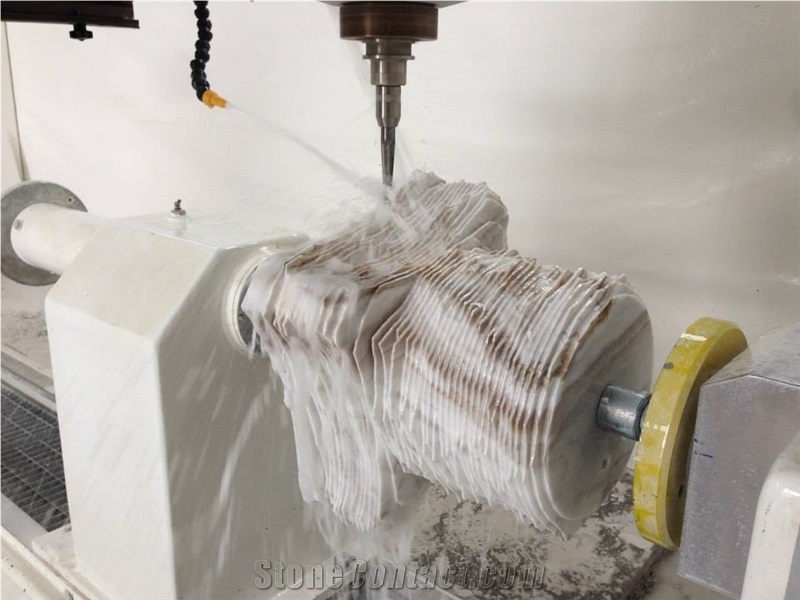 Columns on the the Machine Tool with Cnc Volakas Marble