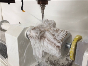 Columns on the the Machine Tool with Cnc Volakas Marble Columns on the the Machine Tool with Cnc Volakas Marble