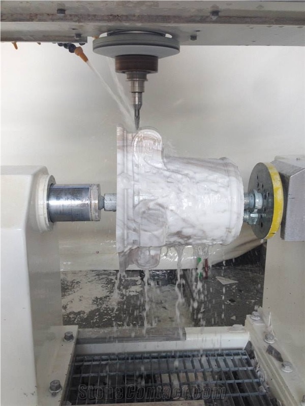 Columns on the the Machine Tool with Cnc Volakas Marble