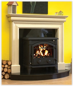 Rosal Beige Limestone Fireplace