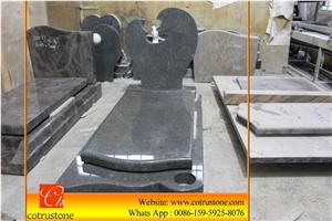 Green Granite/Porphyry, Tombstone & Monuments, Gravestone & Headstone,China Dark Green,Grey Porphyry