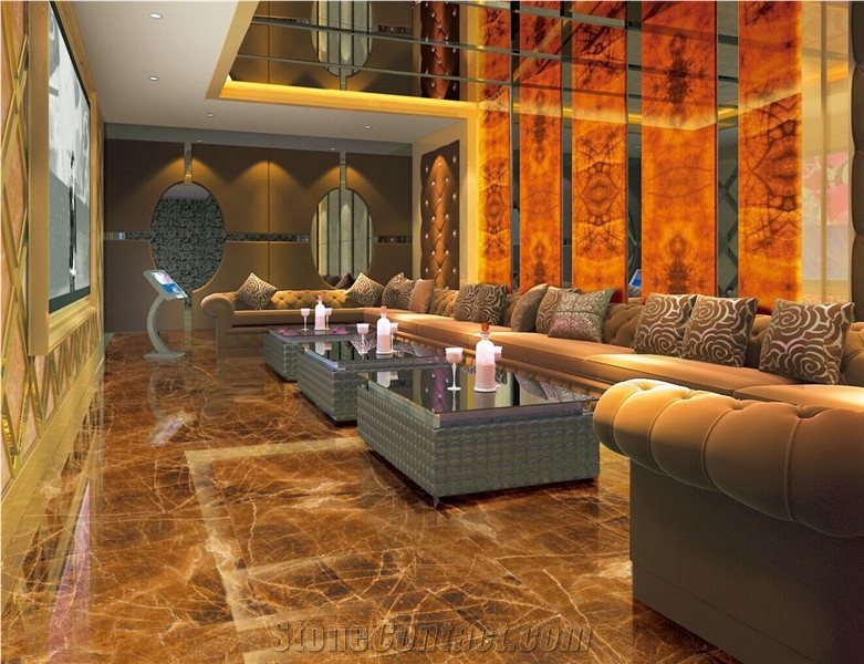 Beautiful Brown Onyx Slab in Bookmatch Stone Tiles for Interior Decoration,Onyx Stone for Project