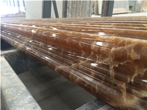 Beautiful Brown Onyx Slab in Bookmatch Stone Tiles for Interior Decoration,Onyx Stone for Project