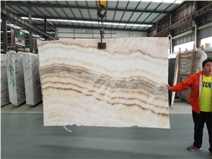 China Beige Onyx/Wood Vein/Beige Wooden Onyx/Polished Slabs&Tile/Wall&Floor Covering/Backgroud/Backlit