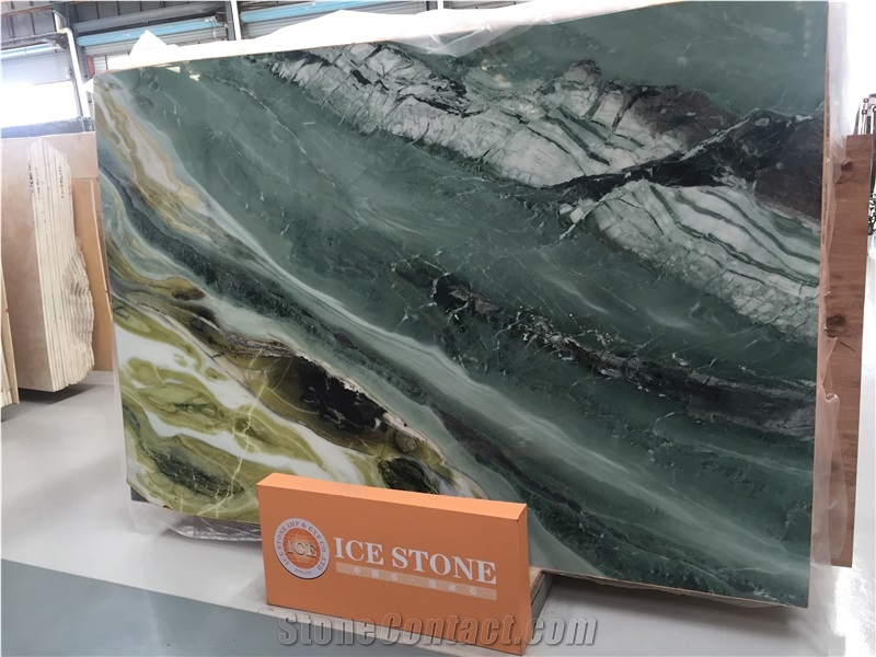 China Luxury Stone Dreaming Green Polished Marble Tiles & Slabs/Landscape/Bookmatch for Project/Wall Covering Decoration/Blocks from Own Quarry