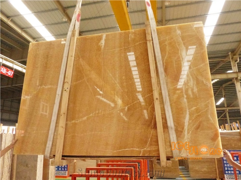China Yellow Onyx, Chinese Champagne Slabs,Tv Background Slab, Bathroom Countertops,Cut to Size, Wall and Floor Covering Natural Stone, Own Factory