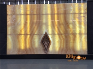China Yellow Onyx, Chinese Champagne Slabs,Tv Background Slab, Bathroom Countertops,Cut to Size, Wall and Floor Covering Natural Stone, Own Factory