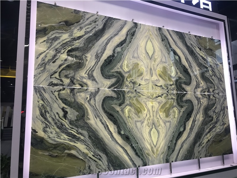 Green Beauty/Bookmatch Marble/Green Jade/China Polished Slabs/Tiles/Tv Wall Set/Natural Stone Products/Blocks Available/Customized Size/Own Quarry