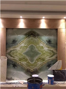 Green Beauty/Bookmatch Marble/Green Jade/China Polished Slabs/Tiles/Tv Wall Set/Natural Stone Products/Blocks Available/Customized Size/Own Quarry