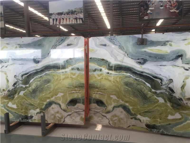 Green Beauty/Bookmatch Marble/Green Jade/China Polished Slabs/Tiles/Tv Wall Set/Natural Stone Products/Blocks Available/Customized Size/Own Quarry