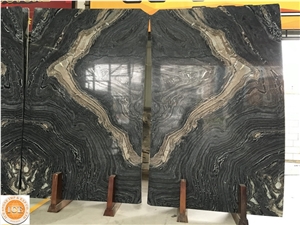 Polished Silver Wave Black Marble Slab&Tiles,Chinese Grey Veins Natural Stone,Blocks,Bookmatch Slabs for Hotel Project Decor,Floor Covering,Table Tops