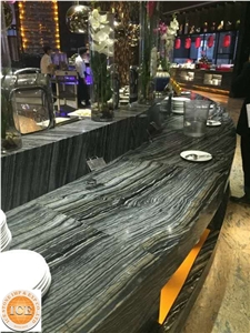 Polished Silver Wave Black Marble Slab&Tiles,Chinese Grey Veins Natural Stone,Blocks,Bookmatch Slabs for Hotel Project Decor,Floor Covering,Table Tops