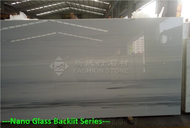 Carrara White, Nano Glass, Crystallized Glass Stone,Slabs, Tiles