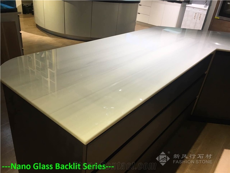 Carrara White, Nano Glass, Crystallized Glass Stone,Slabs, Tiles