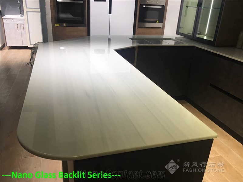 Carrara White, Nano Glass, Crystallized Glass Stone,Slabs, Tiles