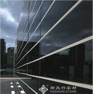 Super Black Crystallized Glass Slabs &Tiles, with Deep High Gloss,Polished Suface.