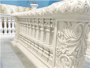 Custom Hand Carved Natural Stone Balustrade