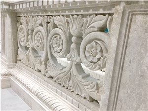 Custom Hand Carved Natural Stone Balustrade Custom Hand Carved Natural Stone Balustrade