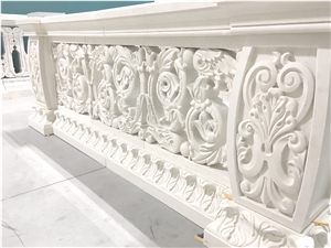 Custom Hand Carved Natural Stone Balustrade