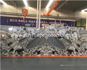 Bookmatch Ice Connect Beauty White Jade Marble Slabs&Tiles/ White Beauty Mabrle/ Green Jade Natural Stone/ Bookmatck Wall Covering
