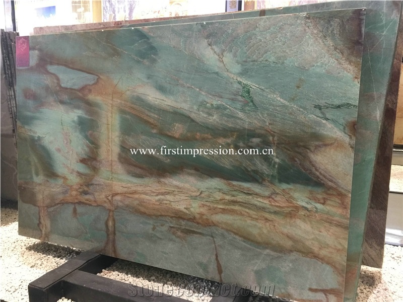 Botanic Bordeaux Quartzite Slab & Tiles/ Brazil Green Machine Cutting Panel/ Bathroom Wall Cladding/ Hotel Floor Covering Pattern/ Green Quartzite