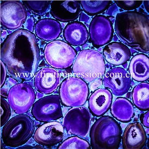 China Purple Agate Semi Precious/ Good Quality Gemstone Tiles/ Wall Ladding/ Background Backlit Stone