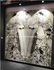 Green White Beauty Jade Marble Slabs&Tiles/ White Beauty Mabrle/ Green Jade Natural Stone/ Bookmatck Wall Covering