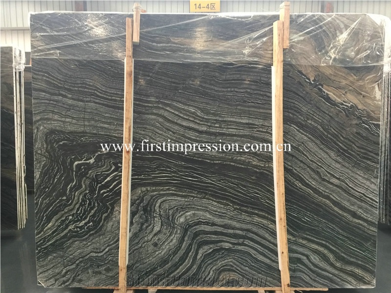 High Quality & Best Price Black Wood Gain Slabs & Tiles/ Silver Wave Black Wooden Zebra/ Antique Wood Black/ Wood Black Serpeggiante Slabs