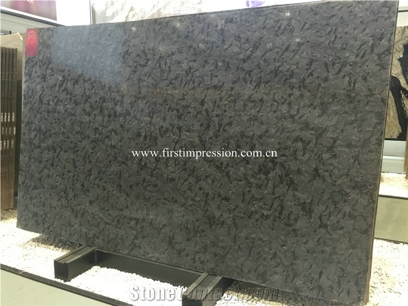 New Polished Matrix Black Granite Leathered Slab & Tile/ Brazil Versace Black Granite Walling & Flooring Tiles/ Matrix Black Granite for Countertops