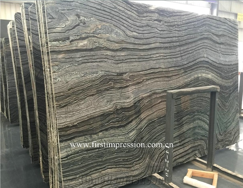 Silver Wave Black Wooden Vevins Marble Slabs /China Wooden Grain Marble/Ancient Wooden Marble Slab/Wooden Vein Marble Slab for Flooring Tiles