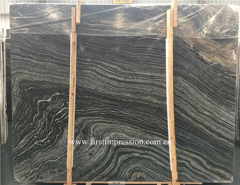 Silver Wave Black Wooden Vevins Marble Slabs /China Wooden Grain Marble/Ancient Wooden Marble Slab/Wooden Vein Marble Slab for Flooring Tiles
