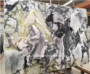 White Beauty Marble/Ice Connect Marble/Chinese Green Slabs/Green Marble Cut to Size/Green Marble Bookmatck /Polished /Hotel Floor Tile