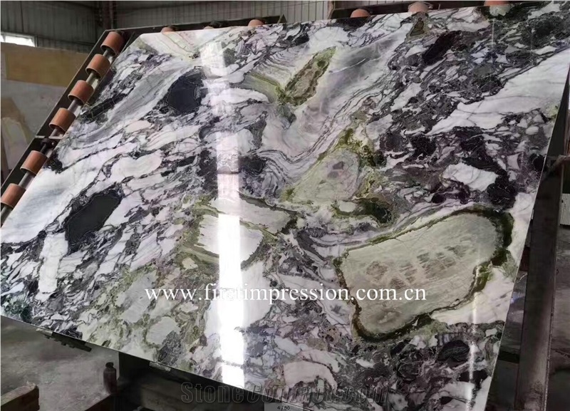 White Beauty Marble/Ice Connect Marble/Chinese Green Slabs/Green Marble Cut to Size/Green Marble Bookmatck /Polished /Hotel Floor Tile