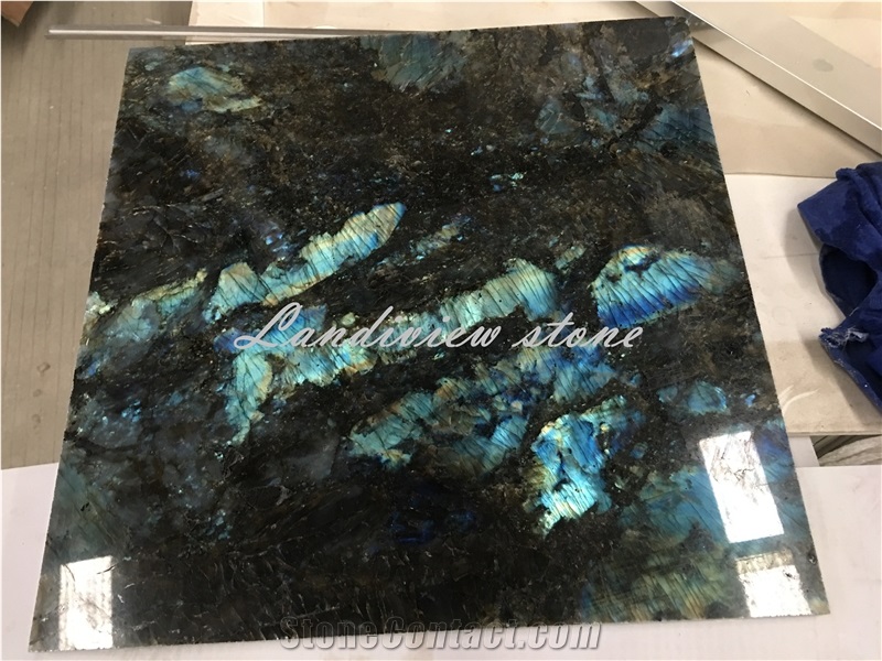 Lemurian Blue Granite Slabs, Labradorite Blue Granite Tiles