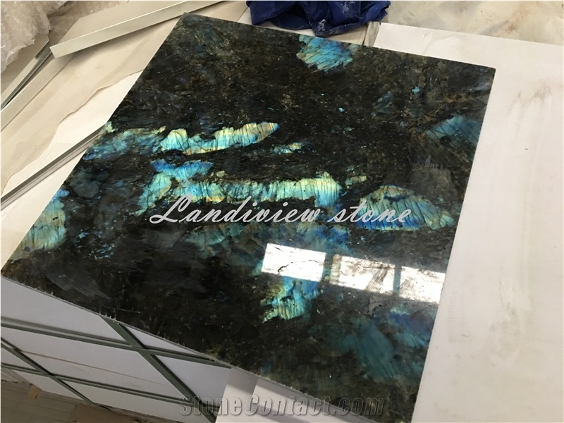 Lemurian Blue Granite Slabs, Labradorite Blue Granite Tiles