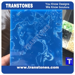 Customized Translucent Blue Panel for Table Top