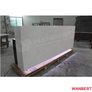Cheap Artificial Marble Acrylic Wood Small Portable Office Hair Salon Spa Fitness Center Clinic Standing Reception Desk Restaurant Cashier Desk Design