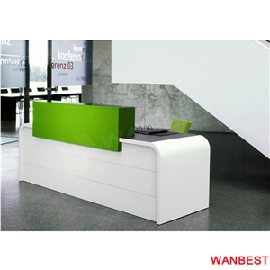 Cheap Artificial Marble Acrylic Wood Small Portable Office Hair Salon Spa Fitness Center Clinic Standing Reception Desk Restaurant Cashier Desk Design