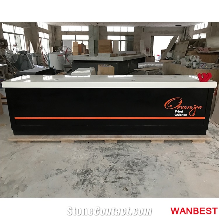China Manufacture Marble Artificial Stone Special Modular Shopping Mall Office Nail Salon Lobby Hotel Company Spa Club Reception Area Desk Design
