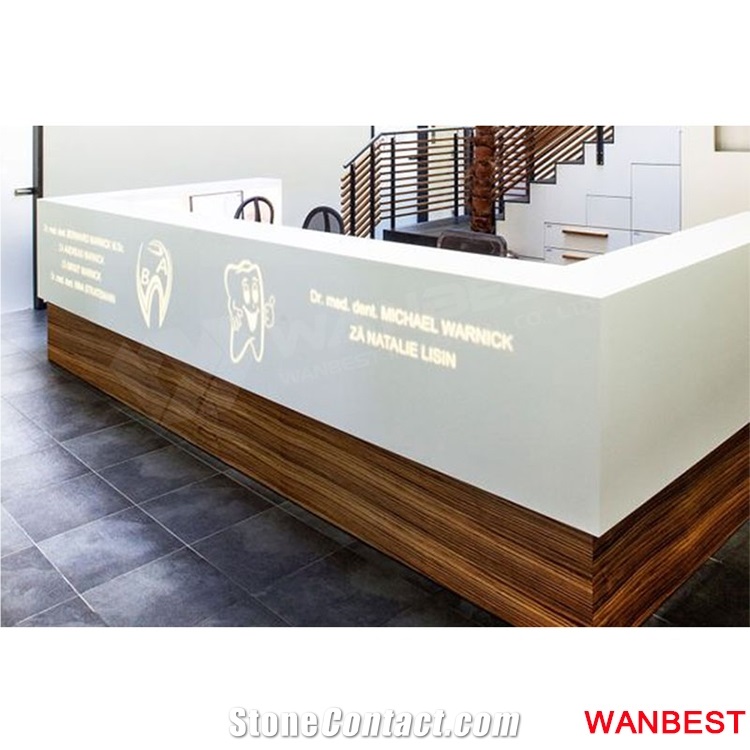 China Manufacture Marble Artificial Stone Special Modular Shopping Mall Office Nail Salon Lobby Hotel Company Spa Club Reception Area Desk Design