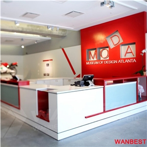 Commercial Creative Design Artificial Stone Acrylic Modular Company Gym Office Nail Salon Clinic Hotel Spa Fitness Center Reception Desk for Sale