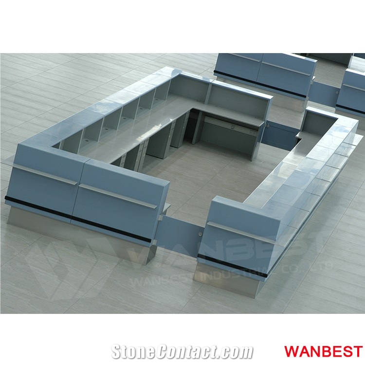 Made in China Artificial Stone Marble Hospital Lobby Hall Shopping Center Hotel Company Hotel Library Salon Nightclub Reception Desk Front Table